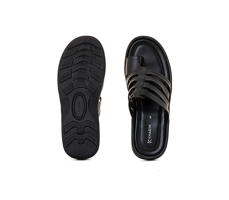 KHADIM Black Casual Slip On Sandal for Men (2092966)