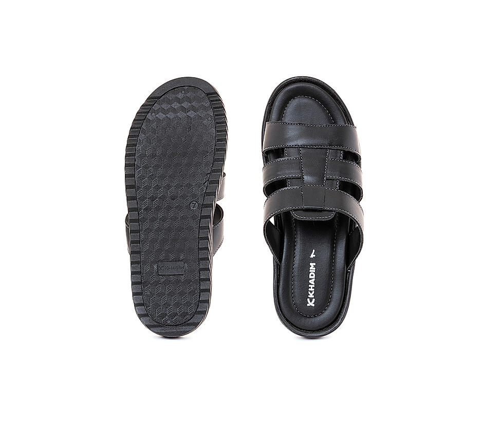 KHADIM Black Casual Mule Slip On Sandal for Men (9466556)
