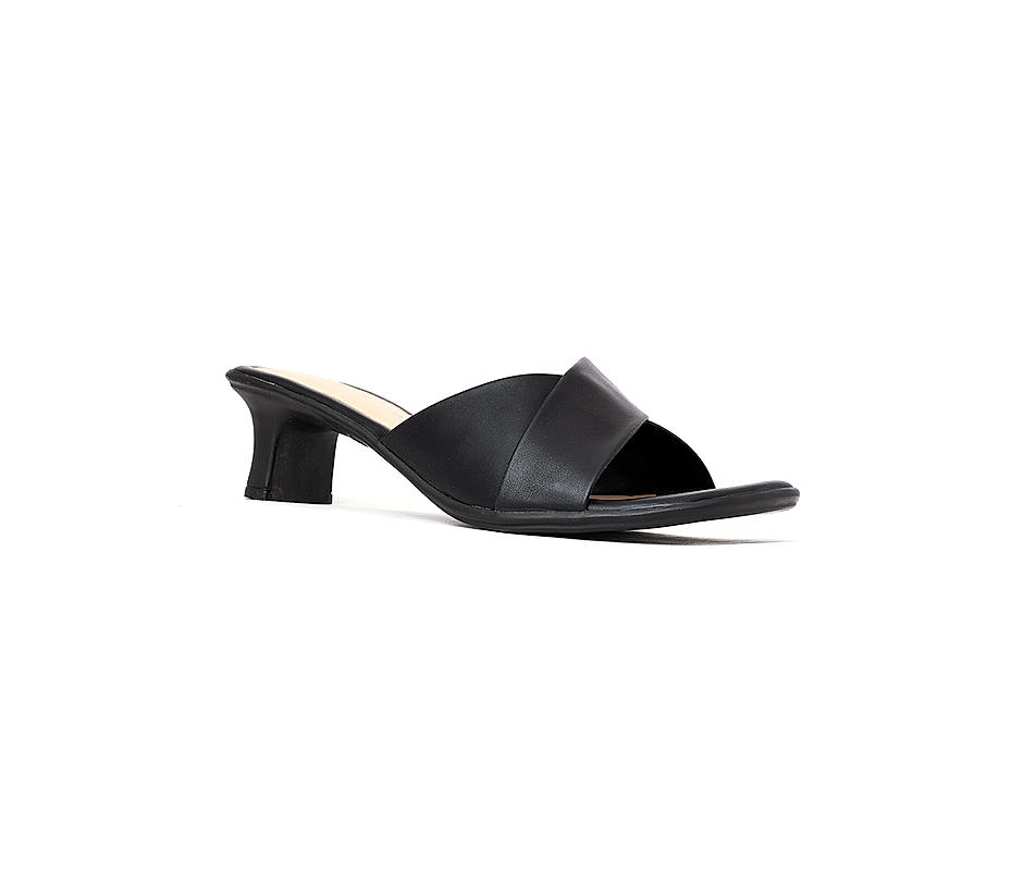 Khadim Black Mule Heels for Women