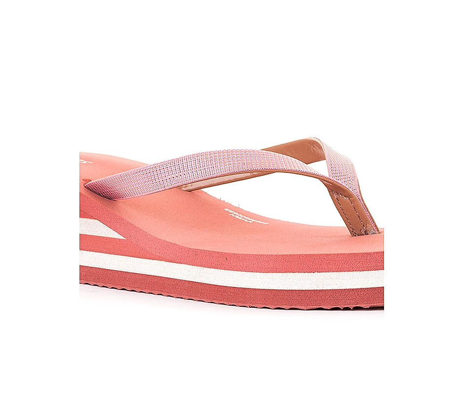 Waves Pink Heel Slippers for Women