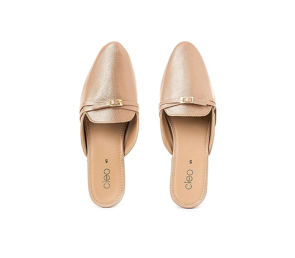 Cleo Rose Gold Mule Flat Sandal for Women