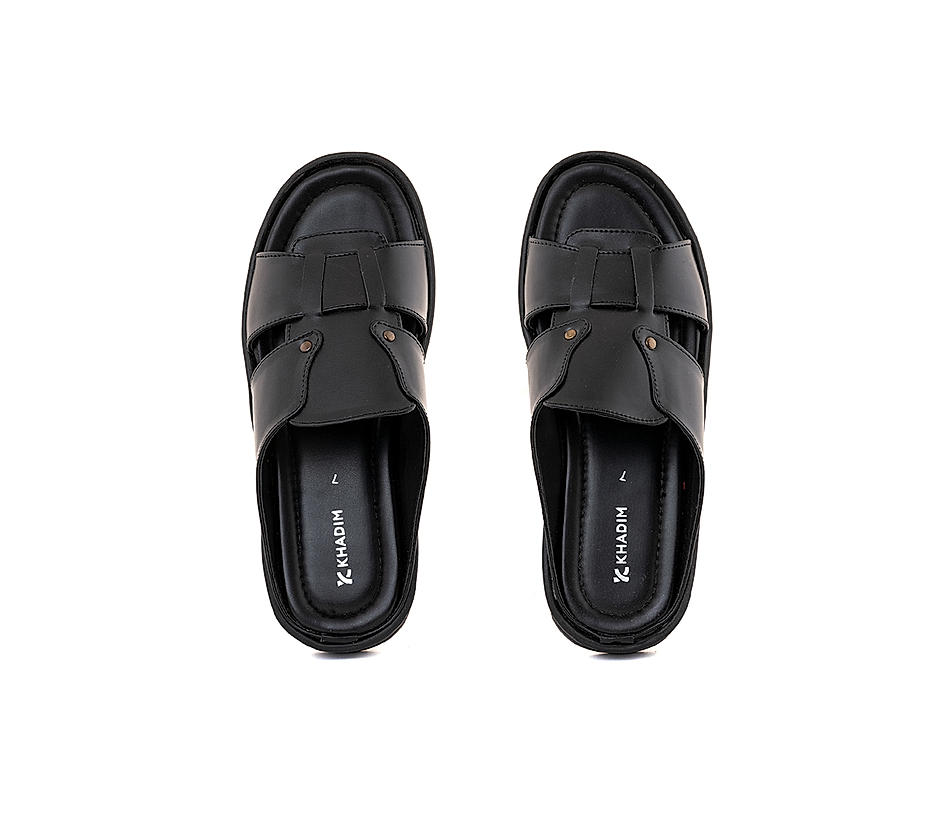 KHADIM Black Casual Mule Slip On Sandal for Men (2092956)