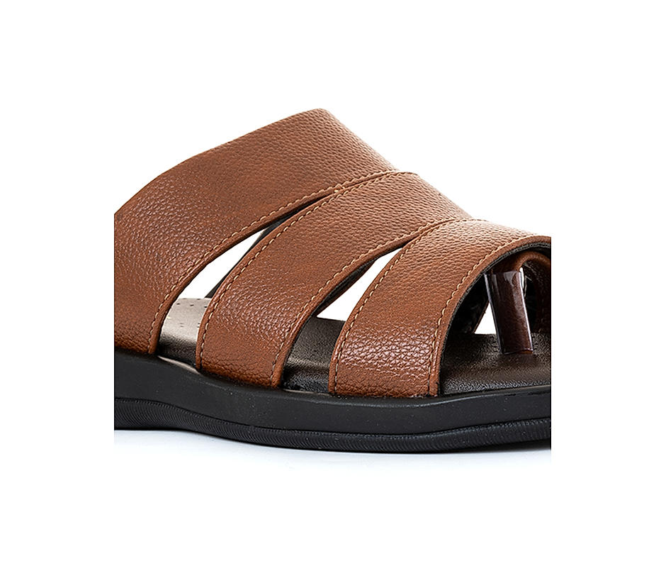 Softouch Tan Brown Slip On Sandal for Men