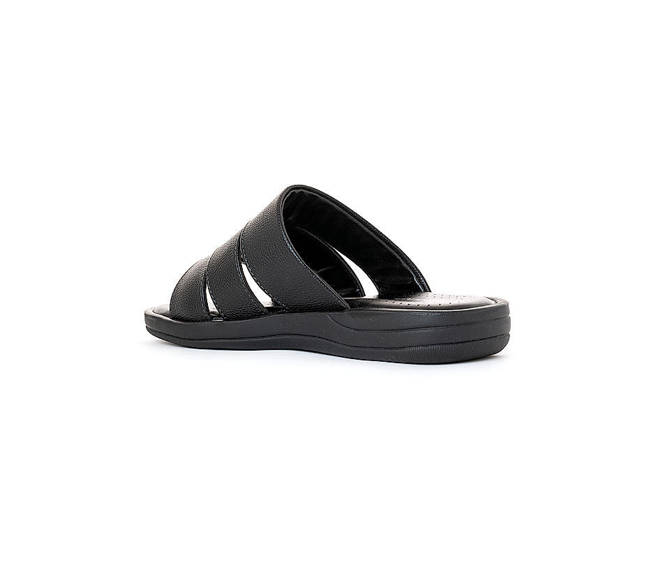 Softouch Black Slip On Sandal for Men