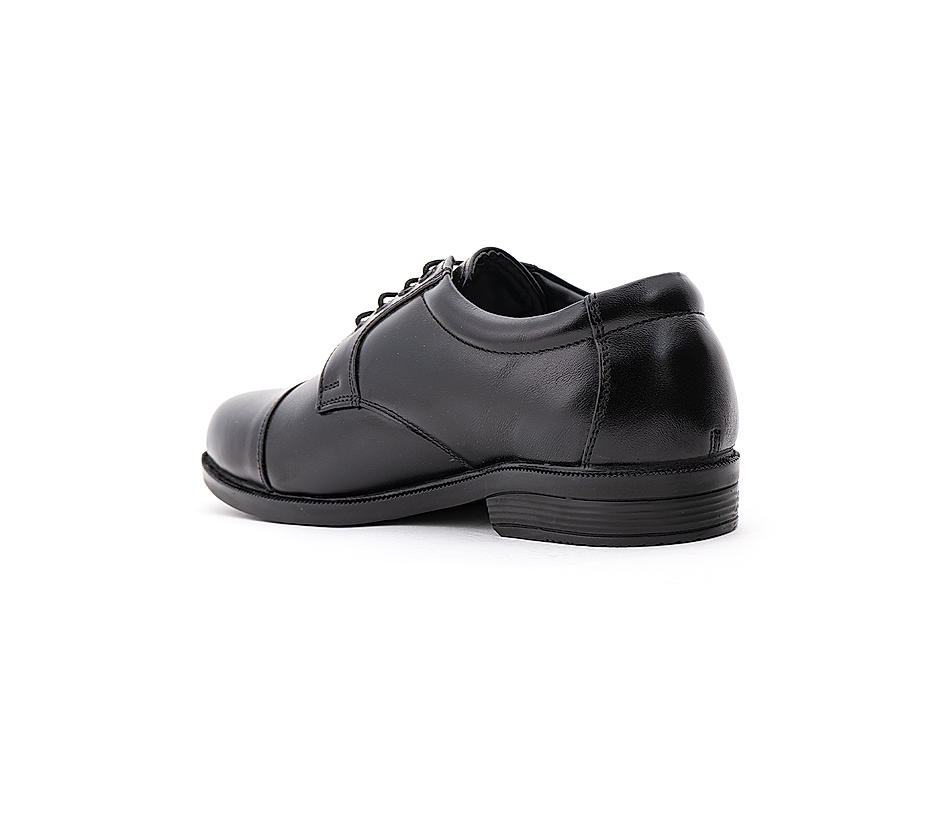 Black leather derby shoes · Black · Shoes