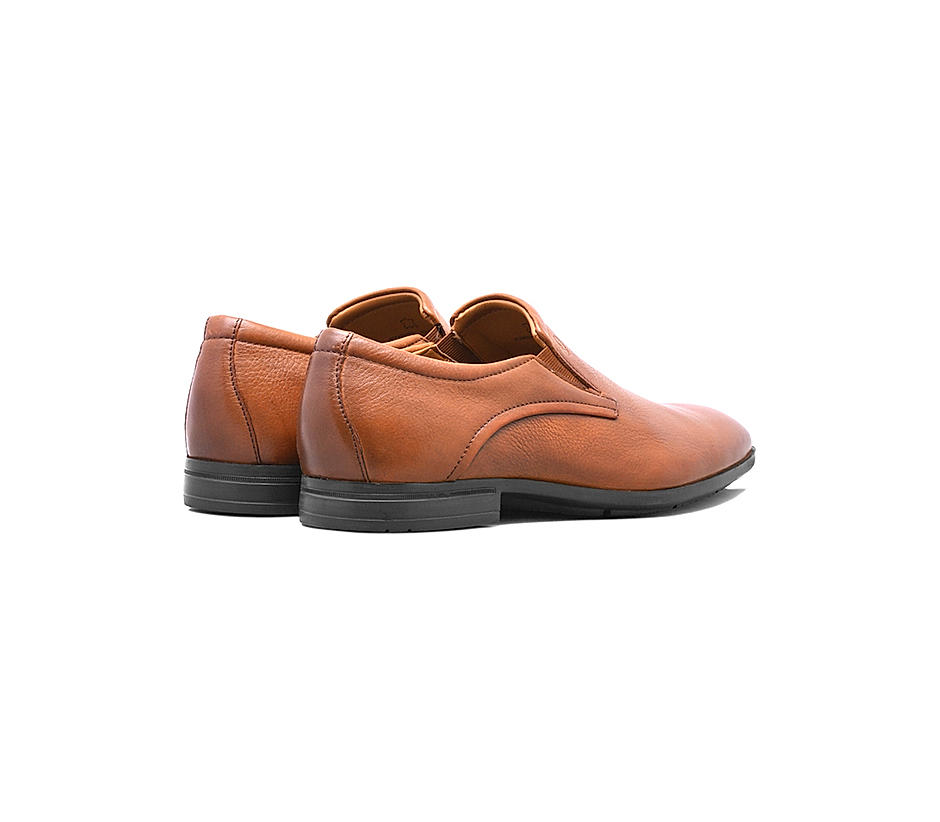 Ruosh Men Tan Brown CAMEROON Formal Leather Slip-on Shoes