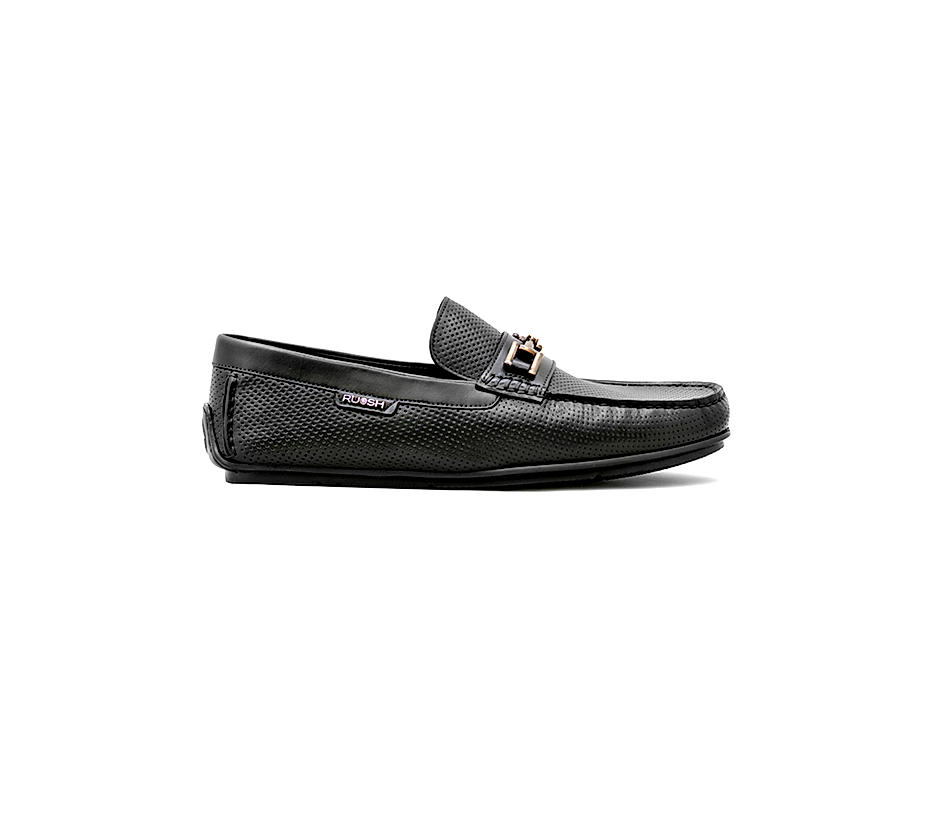Ruosh Men Black Leather DRIVER 06 Loafers
