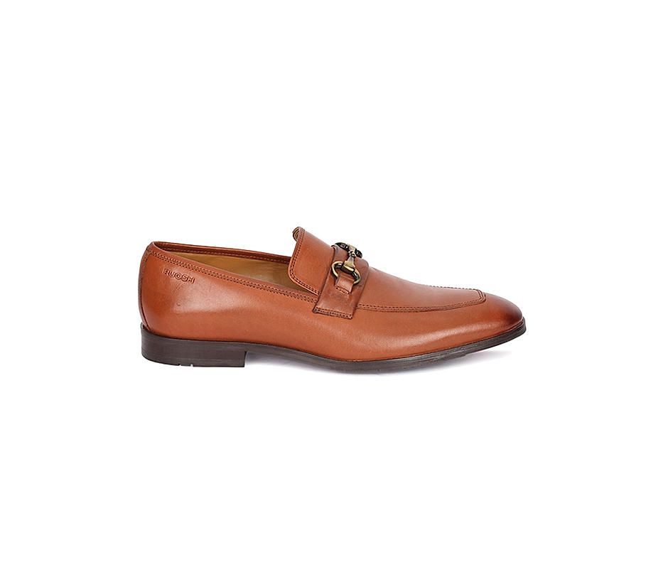Ruosh Men Tan Brown Solid Leather Colombo Formal Loafers
