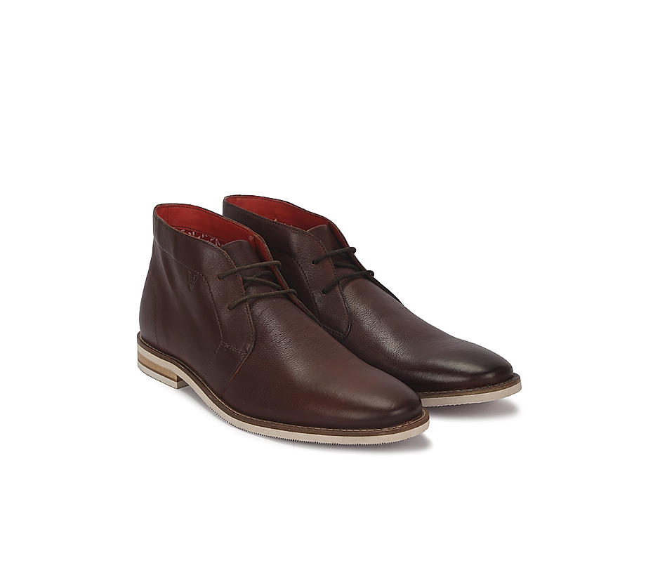 V8 by Ruosh Men Brown Venice Leather Flat Boots