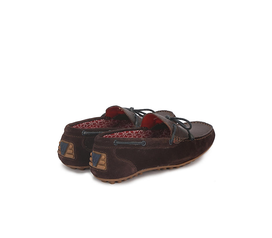 V8 by Ruosh Men Brown Seti Suede Driving Shoes