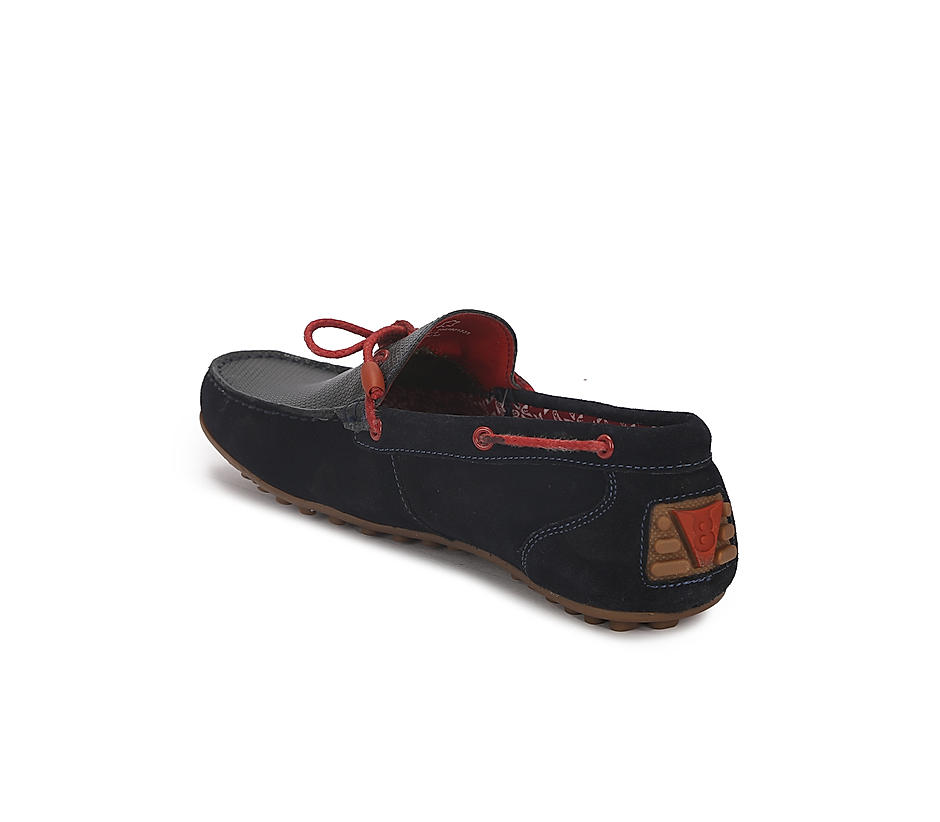 V8 by Ruosh Men Blue Seti Suede Driving Shoes