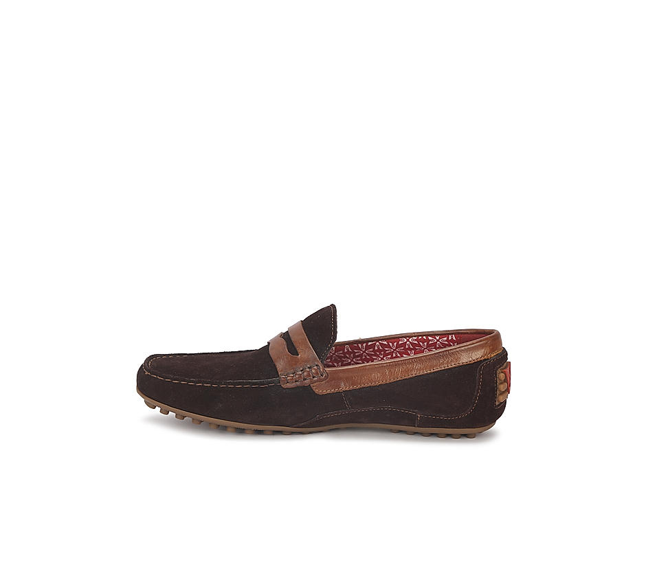 V8 by Ruosh Men Brown Seti Suede Loafers