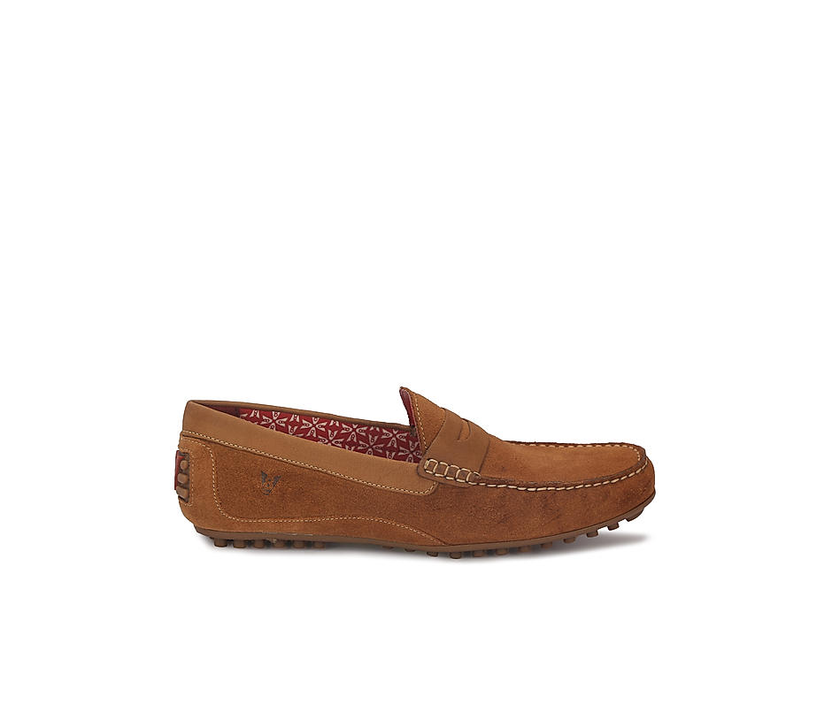 V8 by Ruosh Men Tan Brown Seti Suede Loafers