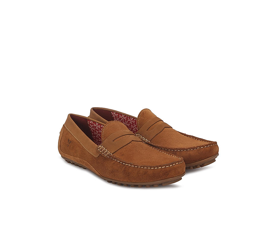 V8 by Ruosh Men Tan Brown Seti Suede Loafers