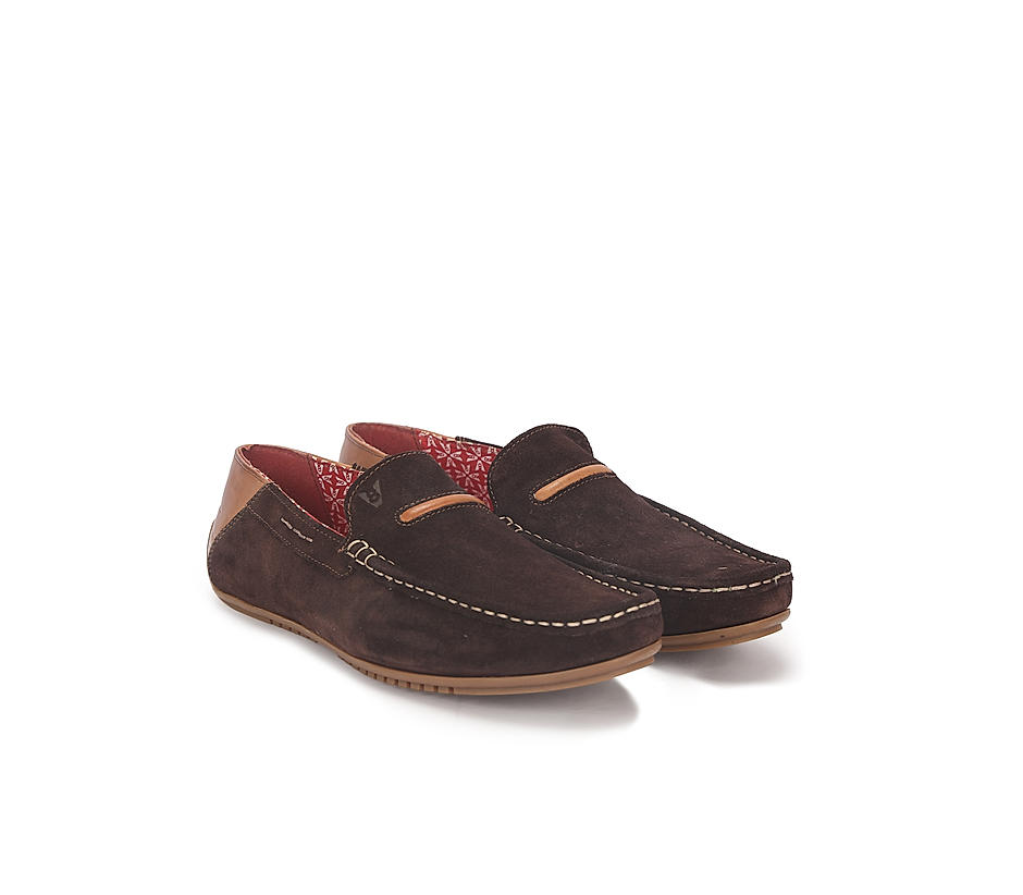 V8 by Ruosh Men Brown Suede Loafers