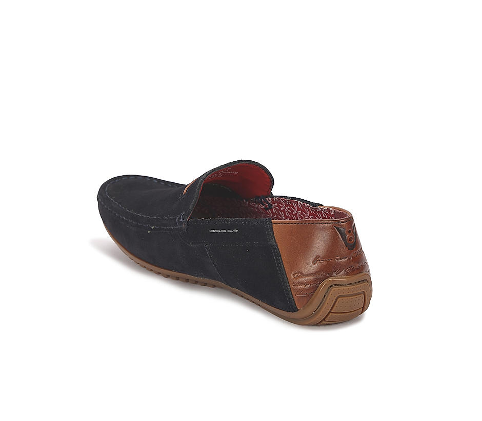 V8 by Ruosh Men Navy Blue Siena Suede Loafers