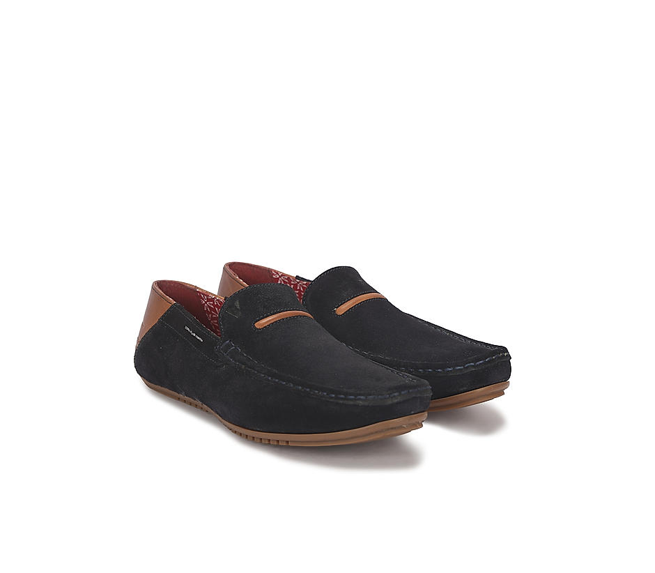V8 by Ruosh Men Navy Blue Siena Suede Loafers