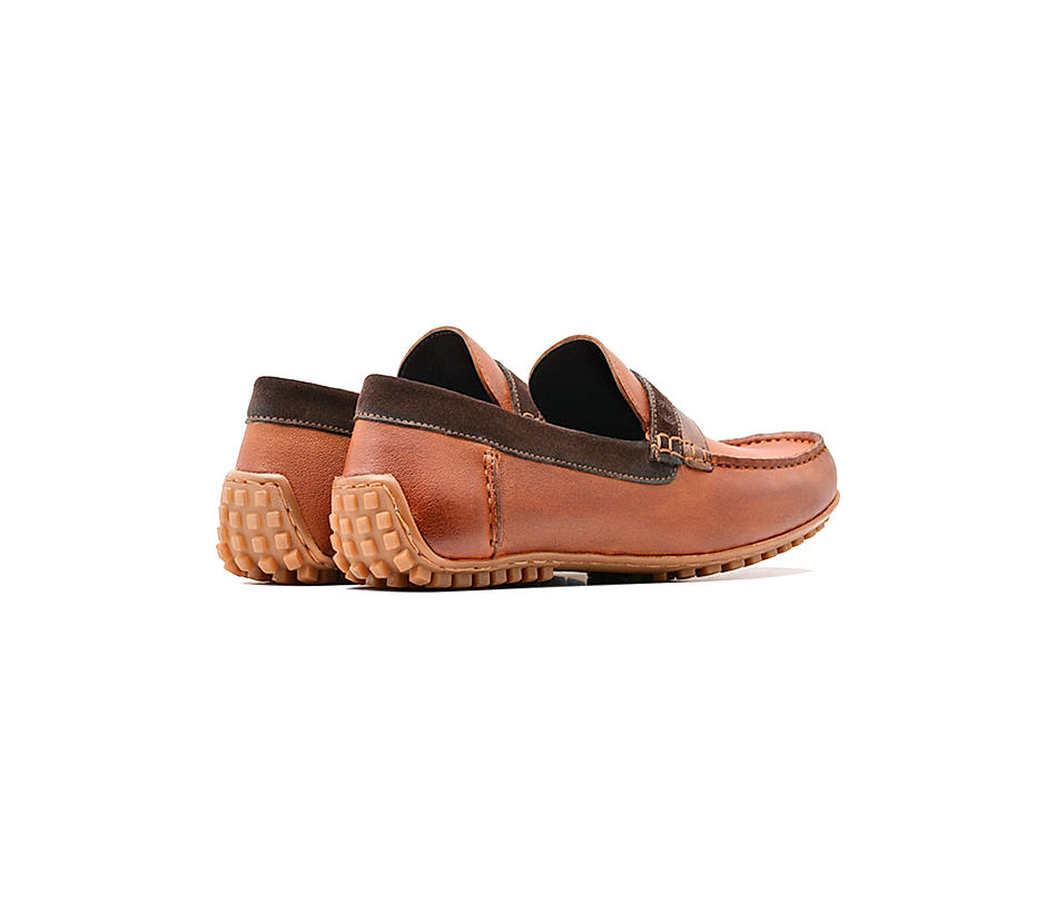 Ruosh Men Brown Leather Driving Shoes