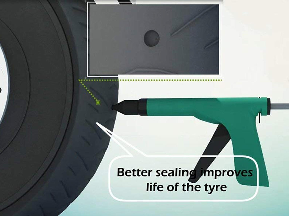 Grand Pitstop Tubeless Tyre Puncture Kit Gun & Inflation Kit With