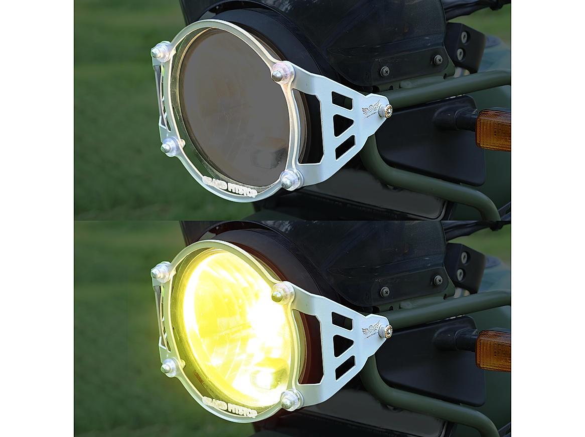 GrandPitstop - Headlight Guard For Royal Enfield Himalayan - BS4-BS6 Model (2019-2021) - Silver