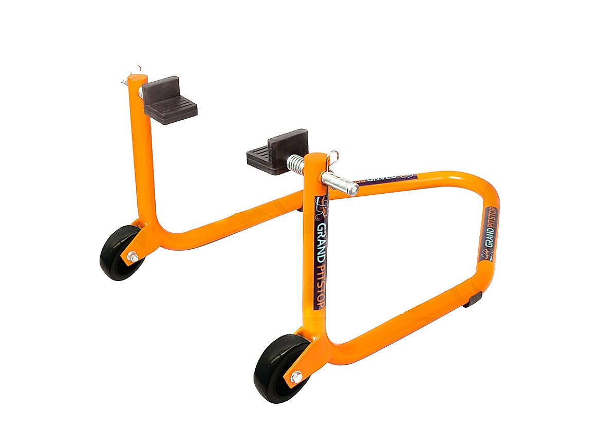 Non-Dismantable Standard Rear Paddock Stand without Skate Wheels - Orange - (Bike Wt upto: 250 kgs)