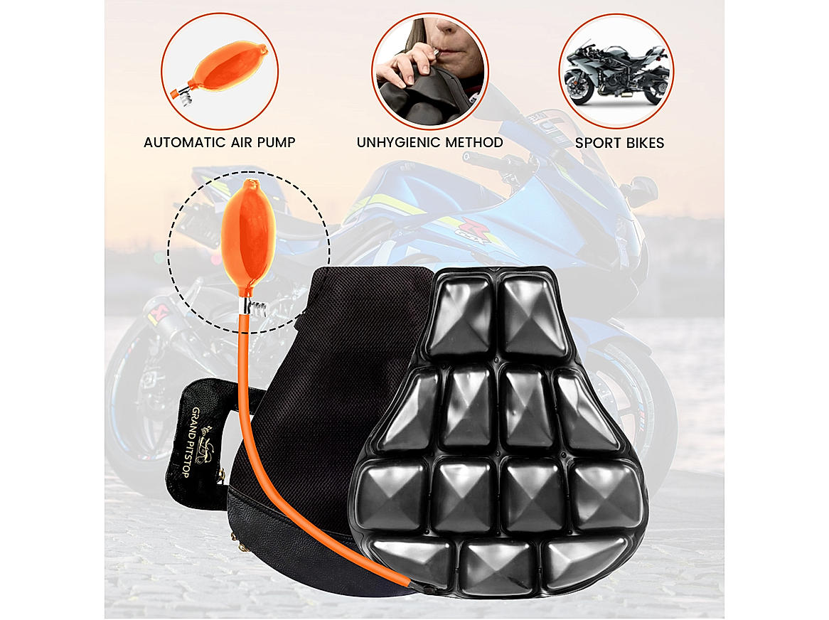 GrandPitstop Bike Air Cushion seat for pilion with in Built Air