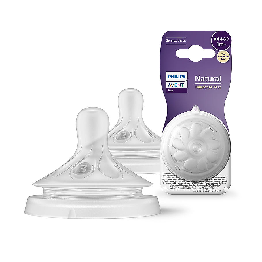 Avent- Natural Response Teat for Babies aged 1 month and above | Flow 3 | Pack of 2 | SCY963/02