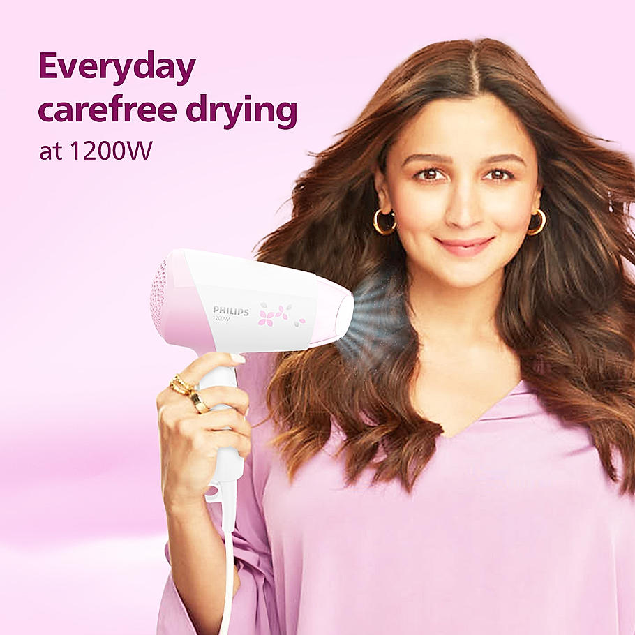 Hair Dryer Thermoprotect Technology On The Go Dryer 3 Heat Speed Settings Quick Gentle Drying for Shiny Hair HP8120 00