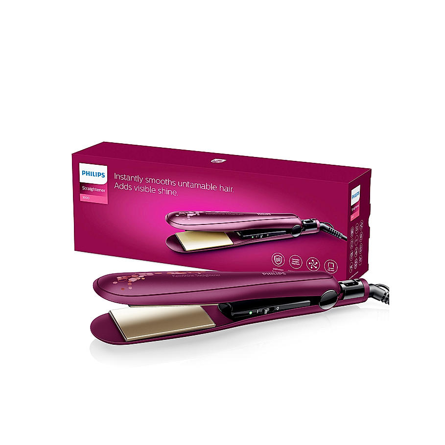 Hair Straightener - | Kerashine Titanium Wide Plate | Silkprotect Technology | BHS738/00 | With 6 Month Warranty Just For Employees*