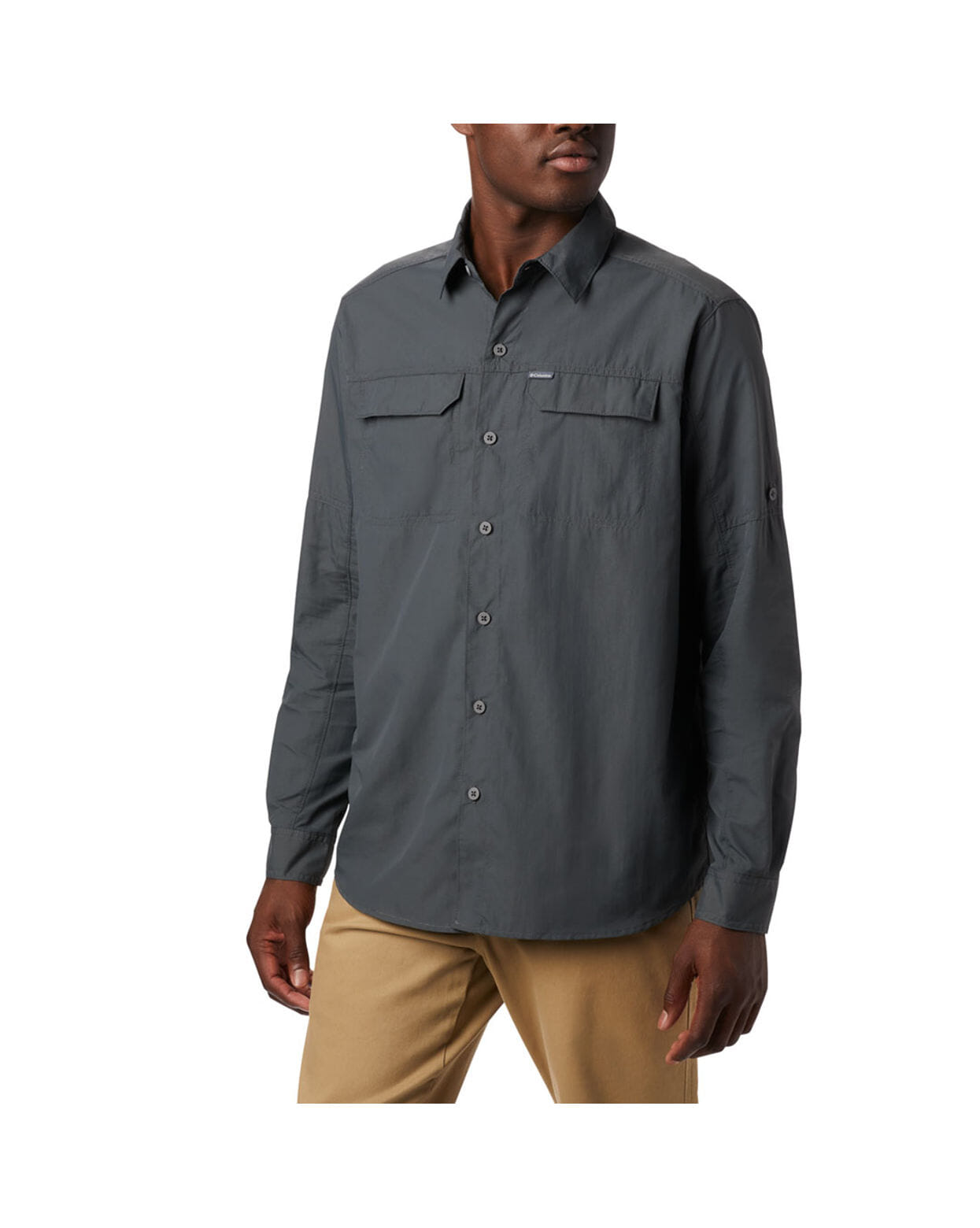 Columbia Mens Grey Omni-Wick Silver Ridge2.0  Long Sleeve Shirt