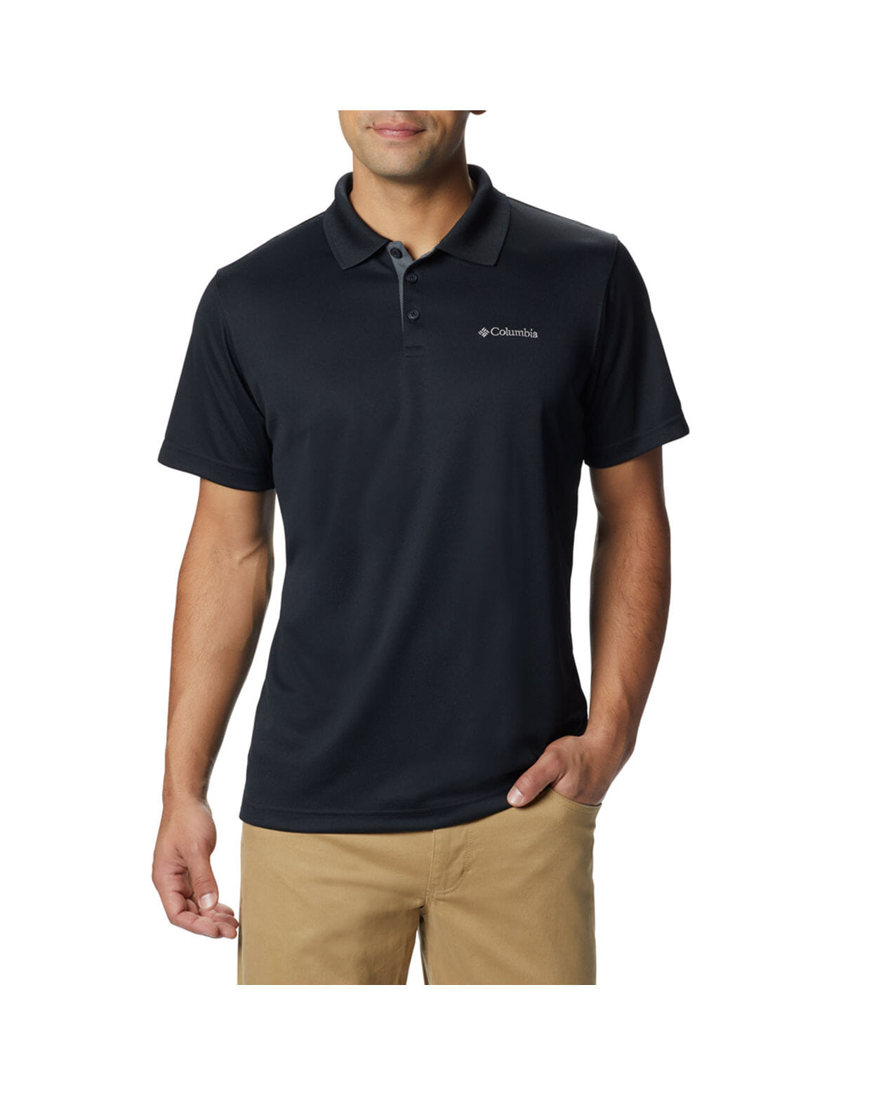 Columbia Mens Black Omni-Wick Utilizer Polo Tshirt