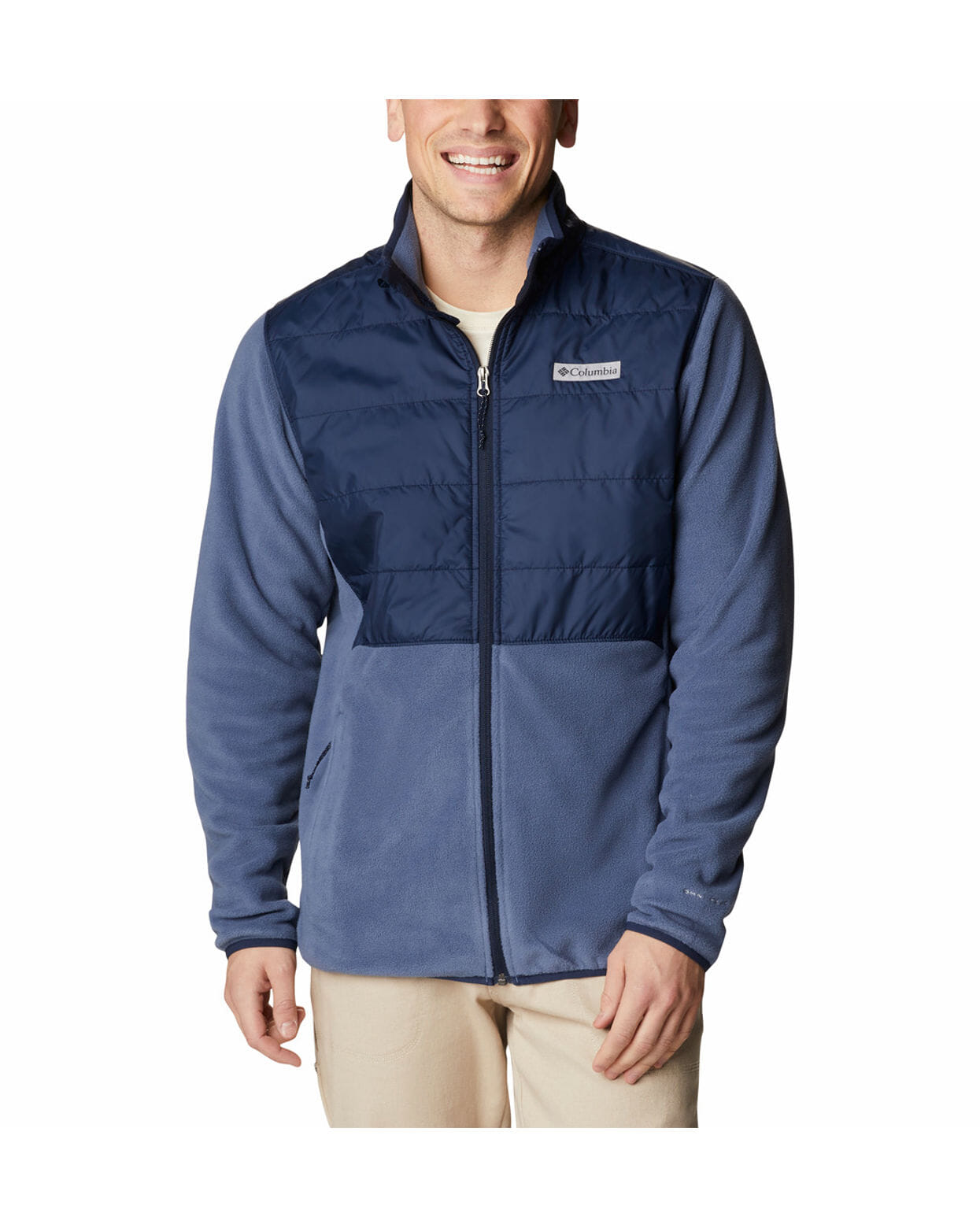 Columbia Mens Navy Omni-Heat Reflective Basin Butte Full Zip Fleece Jacket