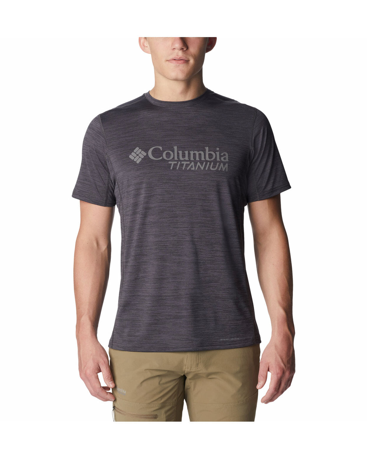 Columbia Mens Grey Omni-Wick M Titan Pass Graphic Tshirt