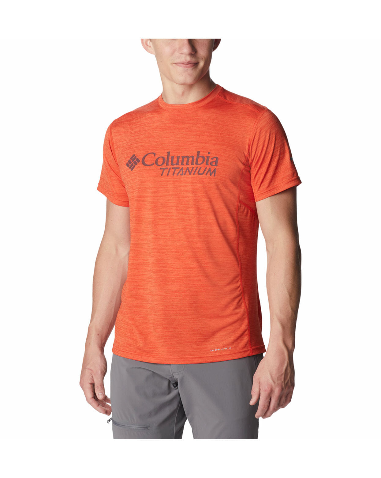 Columbia Mens Orange Omni-Wick M Titan Pass Graphic Tshirt