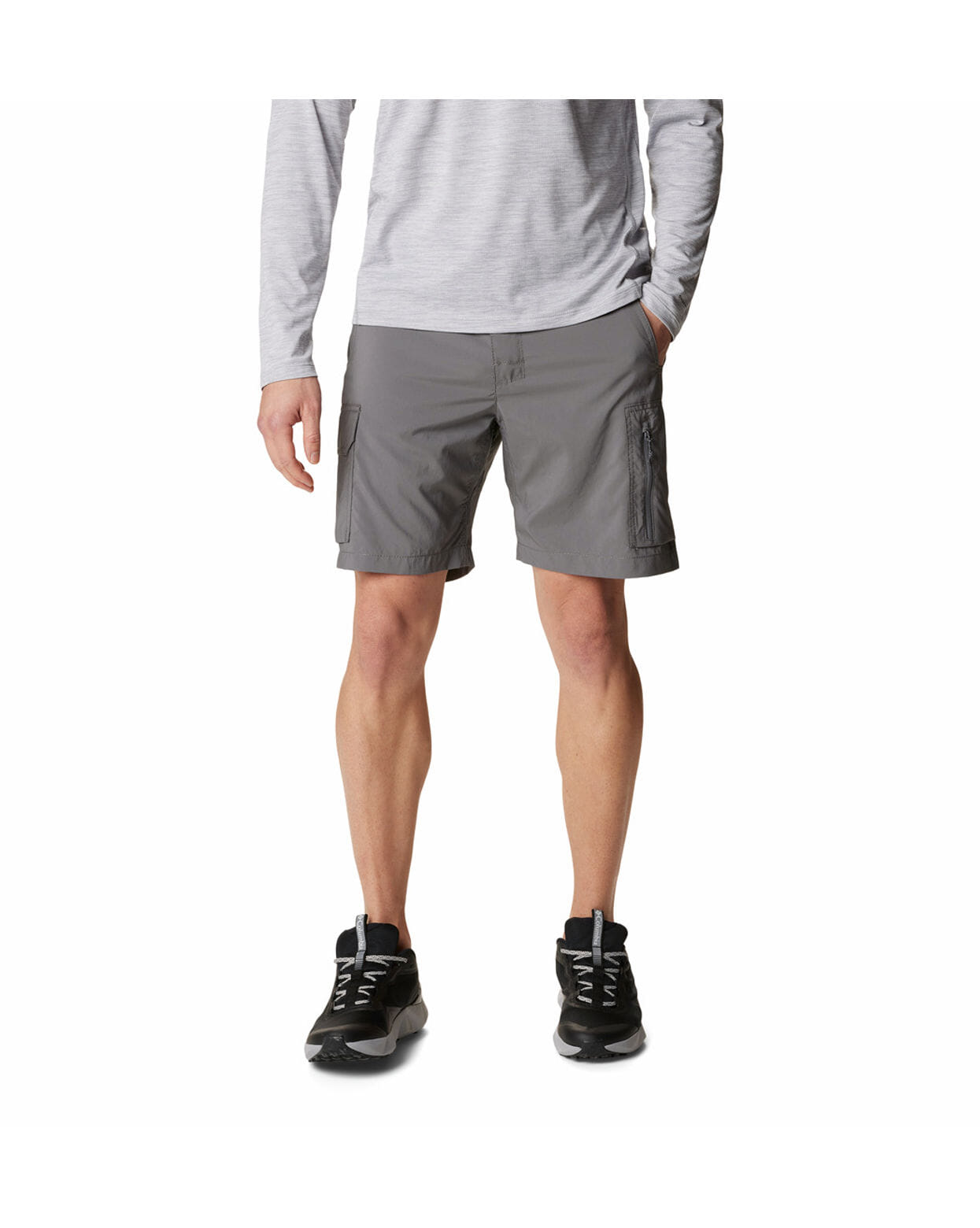 Columbia Mens Grey Omni-Shade Silver Ridge Utility Cargo Short