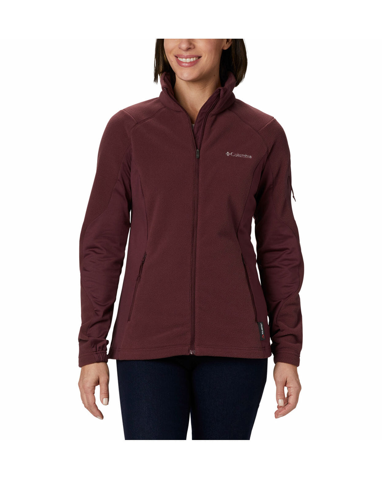 Columbia Womens Maroon Polartec 200 W Polar Powder Fleece Full Zip Jacket