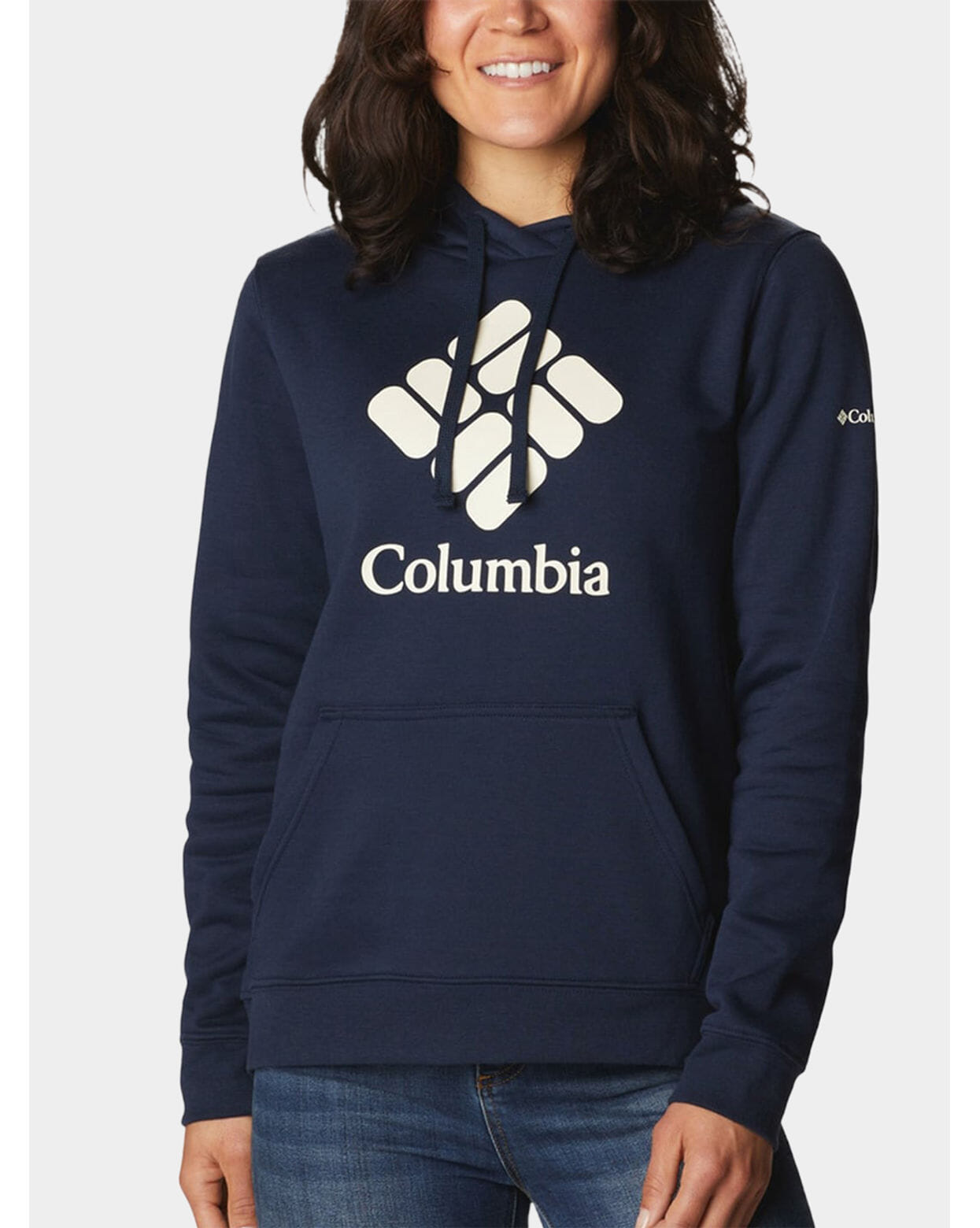 Columbia Womens Navy Columbia Trek Graphic Hoodie