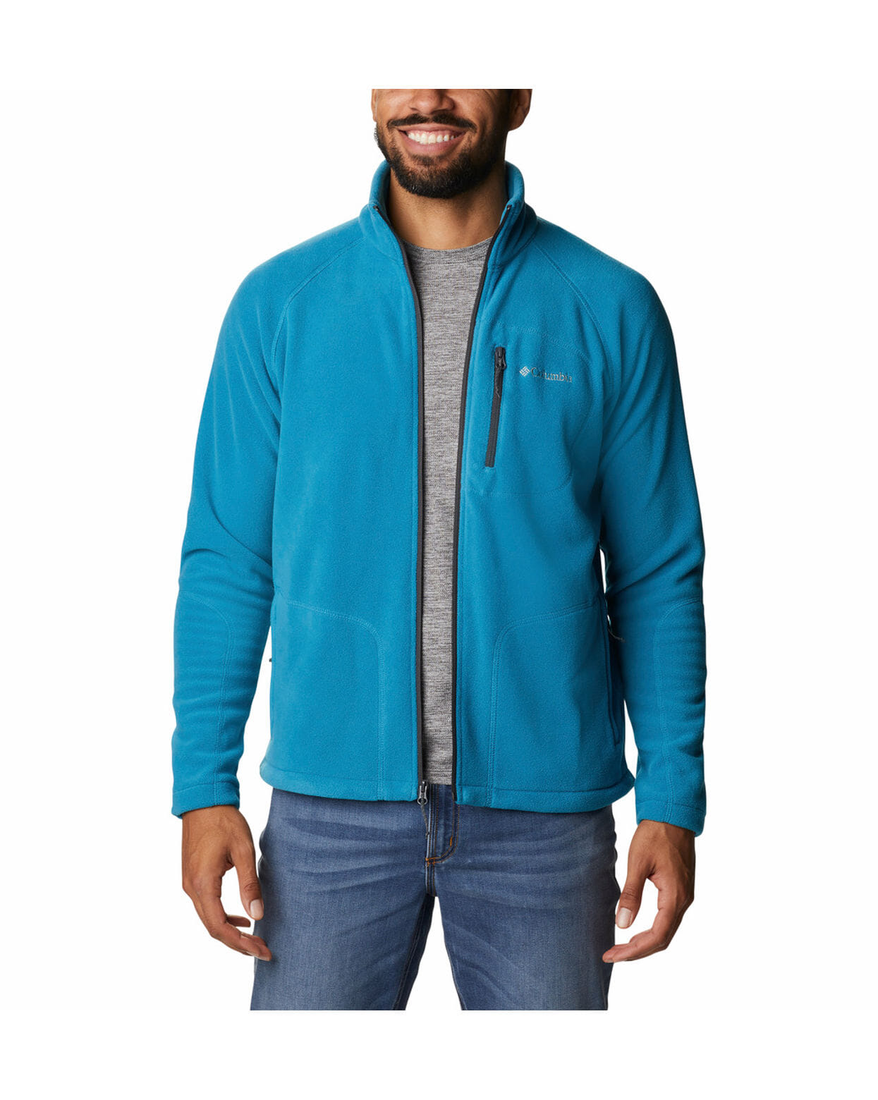 Columbia Mens Blue Fast Trek II Full Zip Fleece Jacket