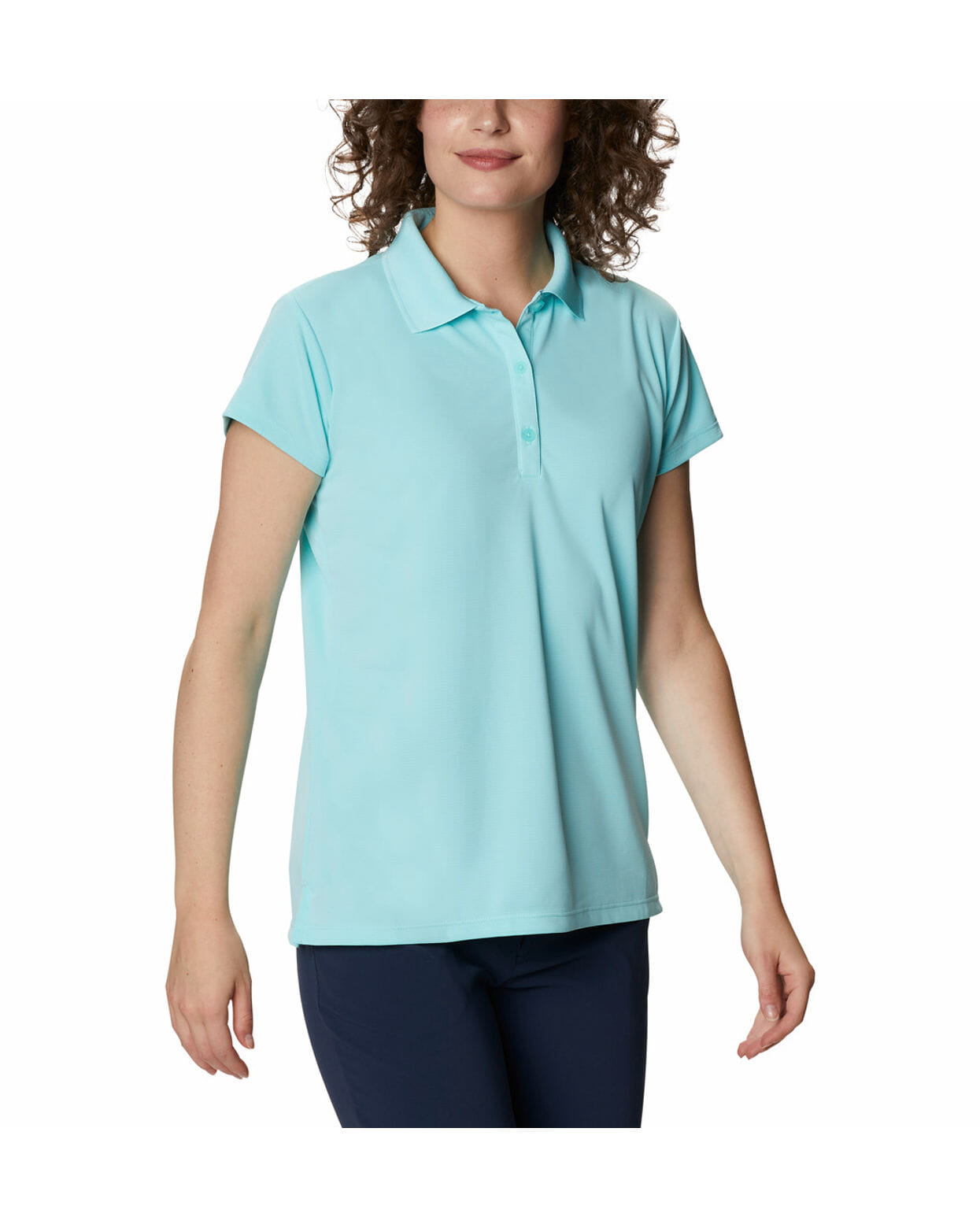 Columbia Womens Blue Omni-Wick Innisfree Short Sleeve Polo Tshirt