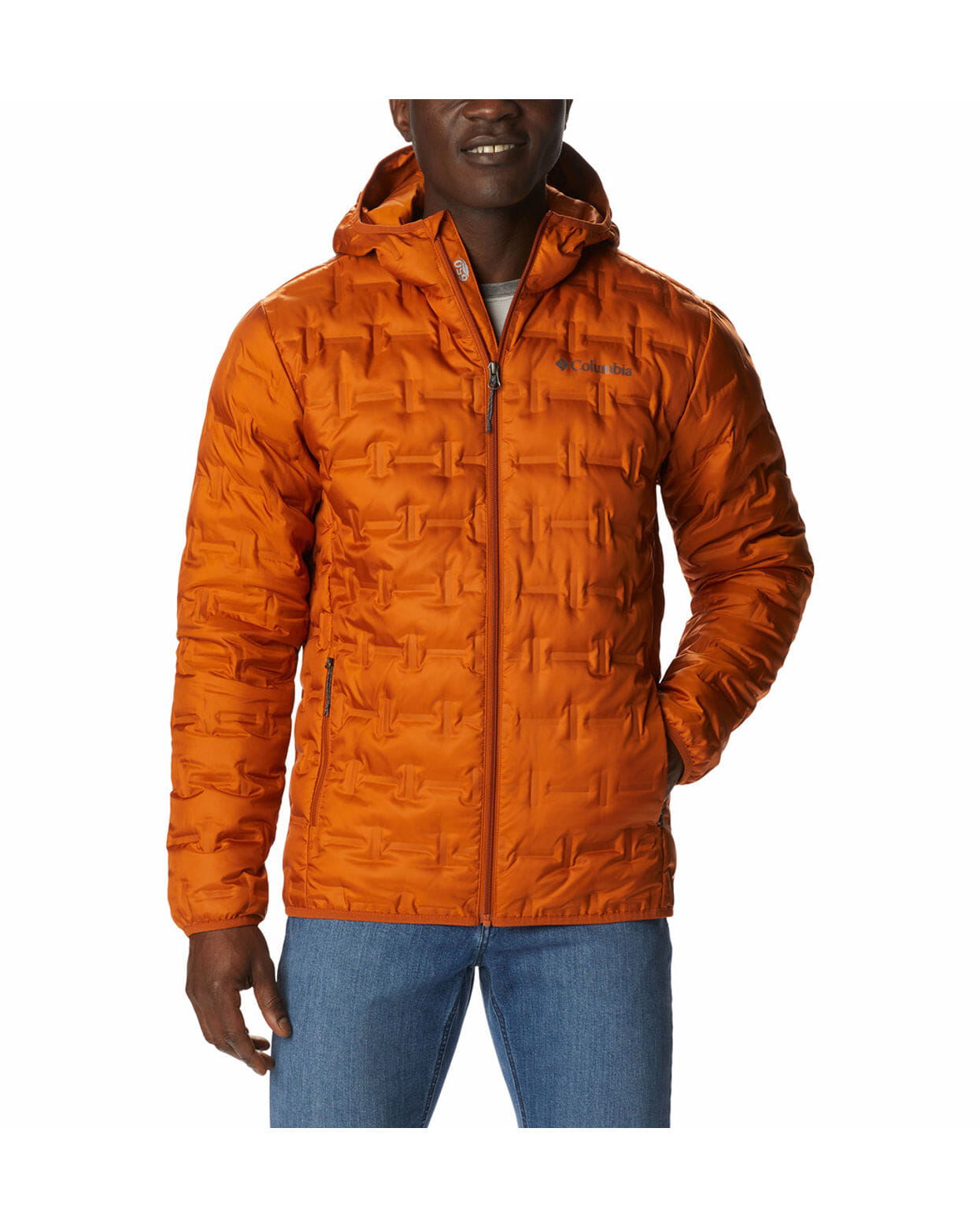 Columbia Mens Orange Omni-Heat Reflective Delta Ridge Down Jacket