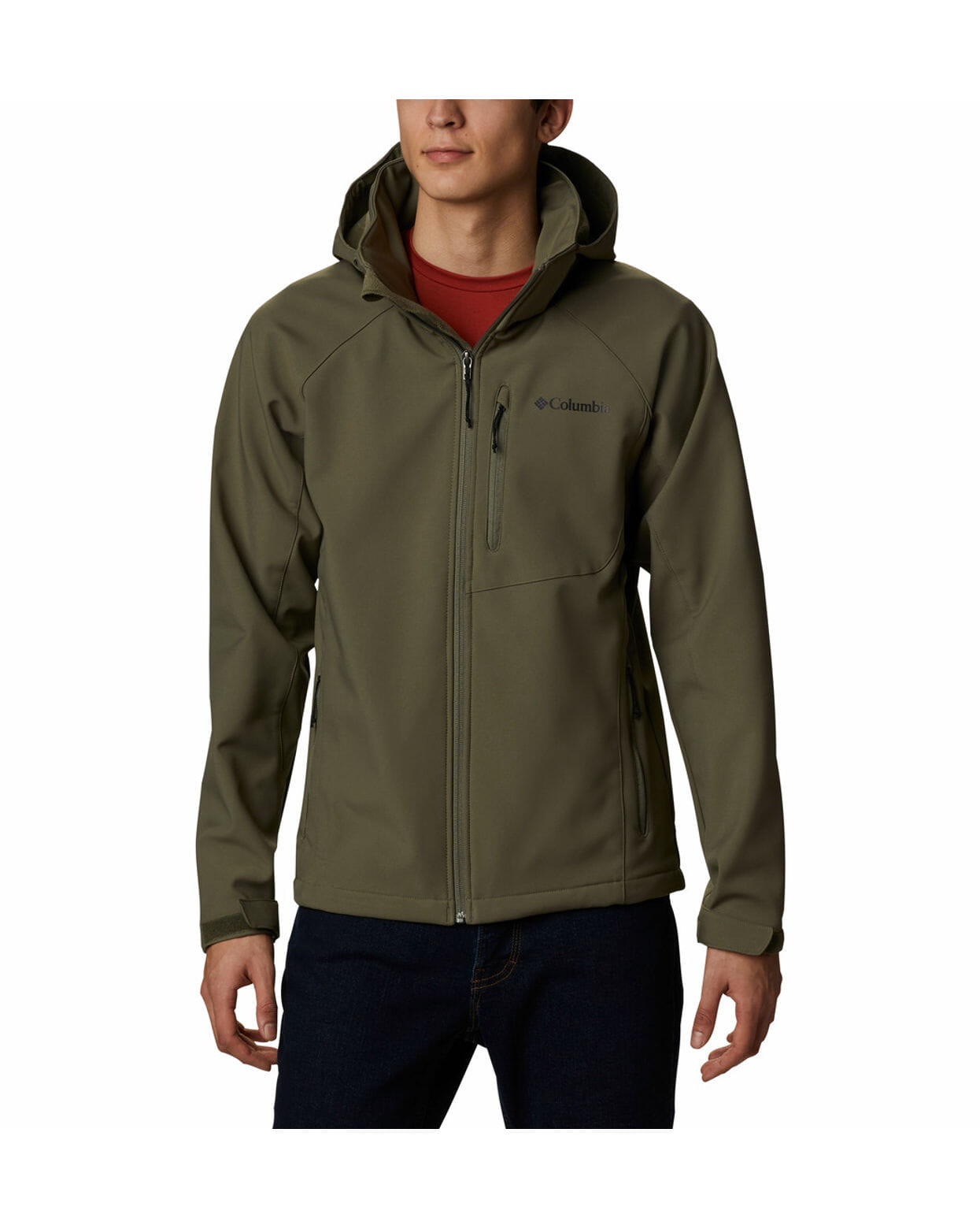 Columbia Mens Olive  Cascade Ridge II Softshell Water and Wind Resistant Jacket