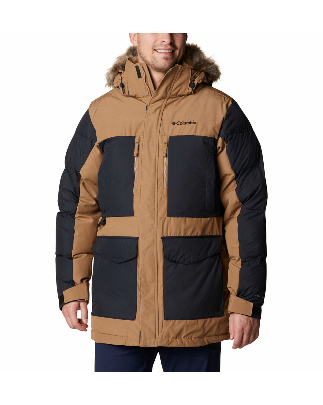 Columbia Mens Brown Omni-Heat Infinity Marquam Peak Fusion Parka Jacket