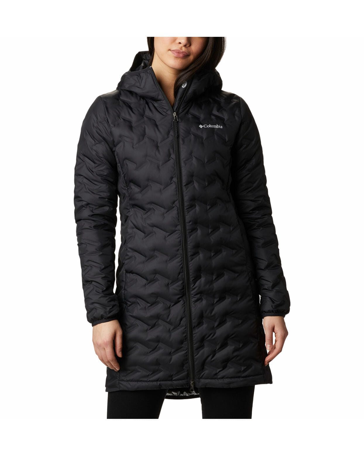 Columbia Womens Black Omni-Heat Reflective Delta Ridge Long Down Jacket