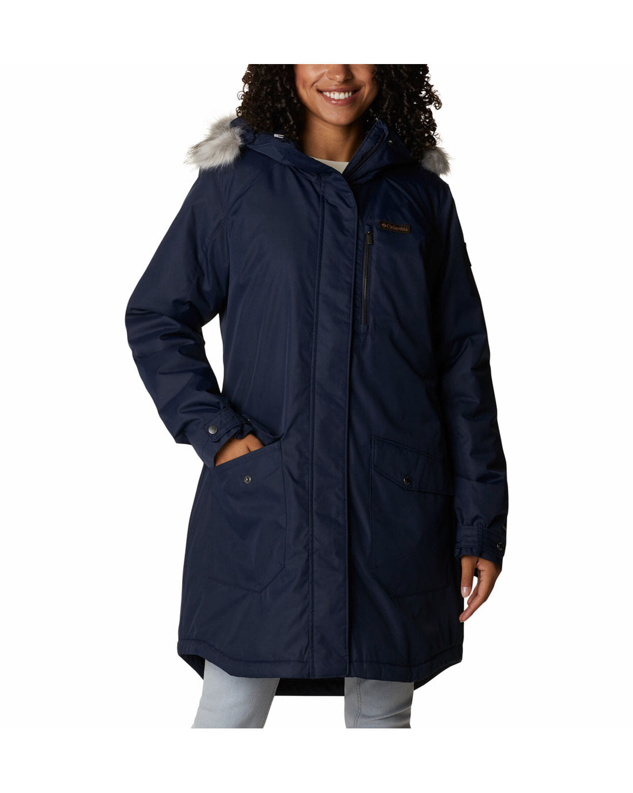 Columbia Womens Blue Omni-Heat Reflective Suttle Mountain Long Insulated Jacket