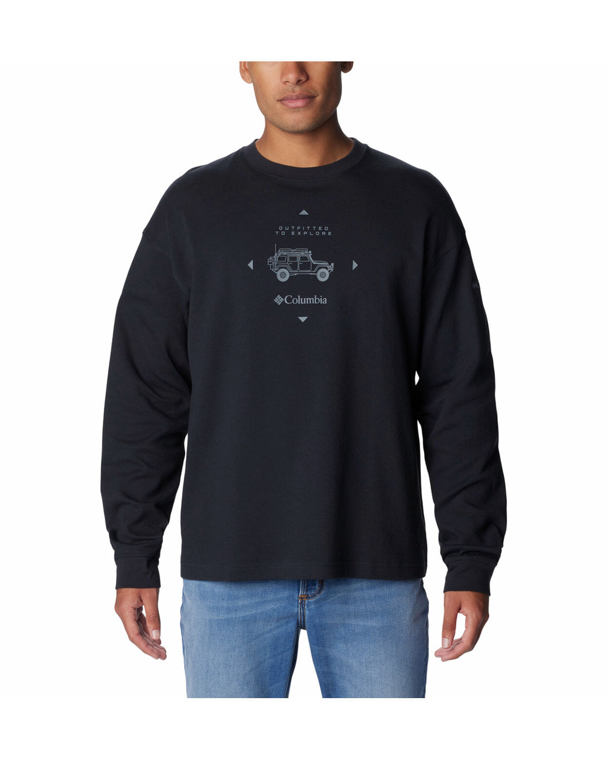 Columbia Mens Black UPF 50 Duxbery Relaxed Long Sleeve Tshirt