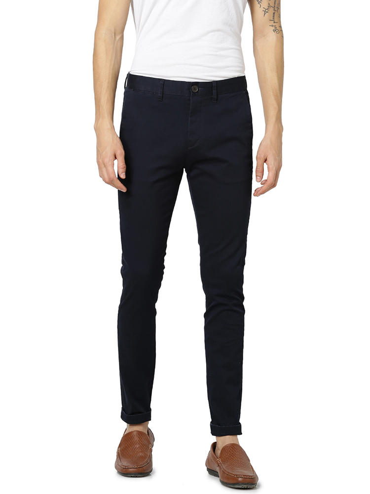 skinny fit blue trousers