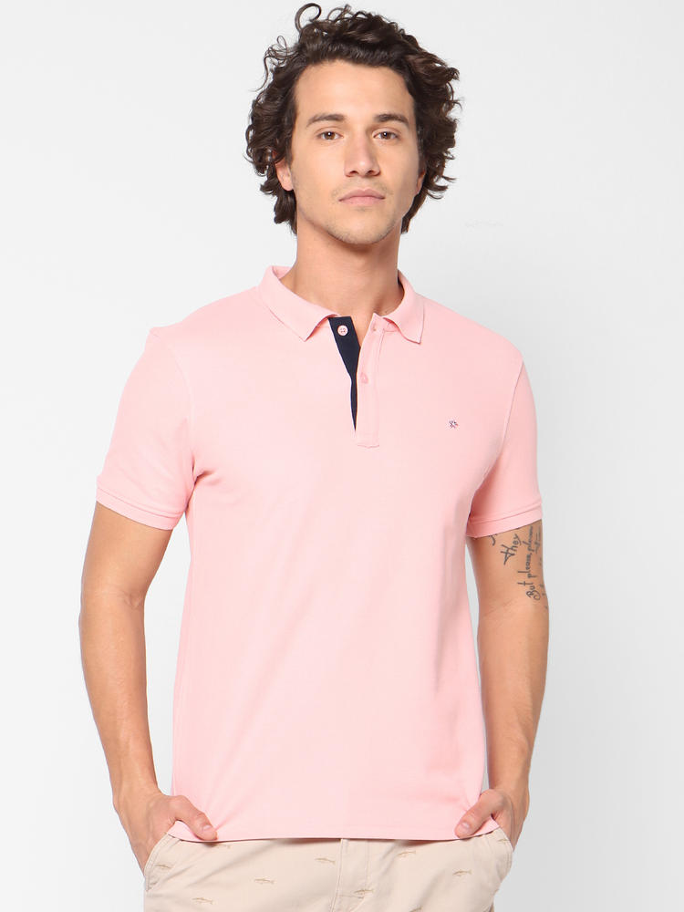 pink polo t shirt men