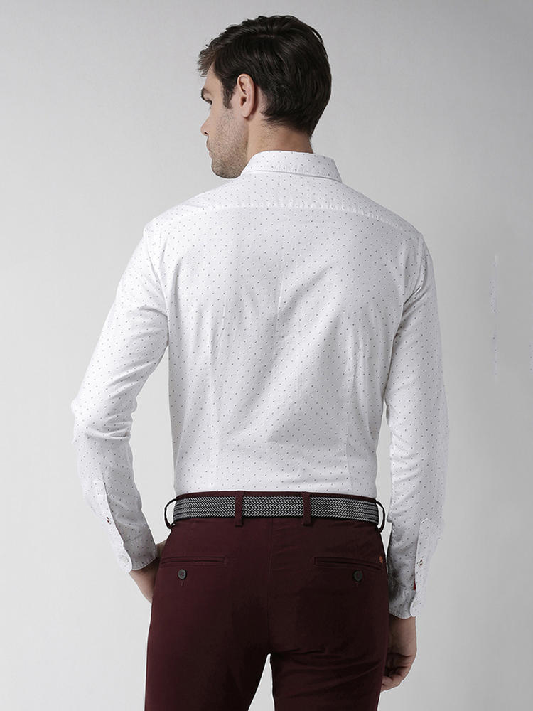 white slim fit casual shirt