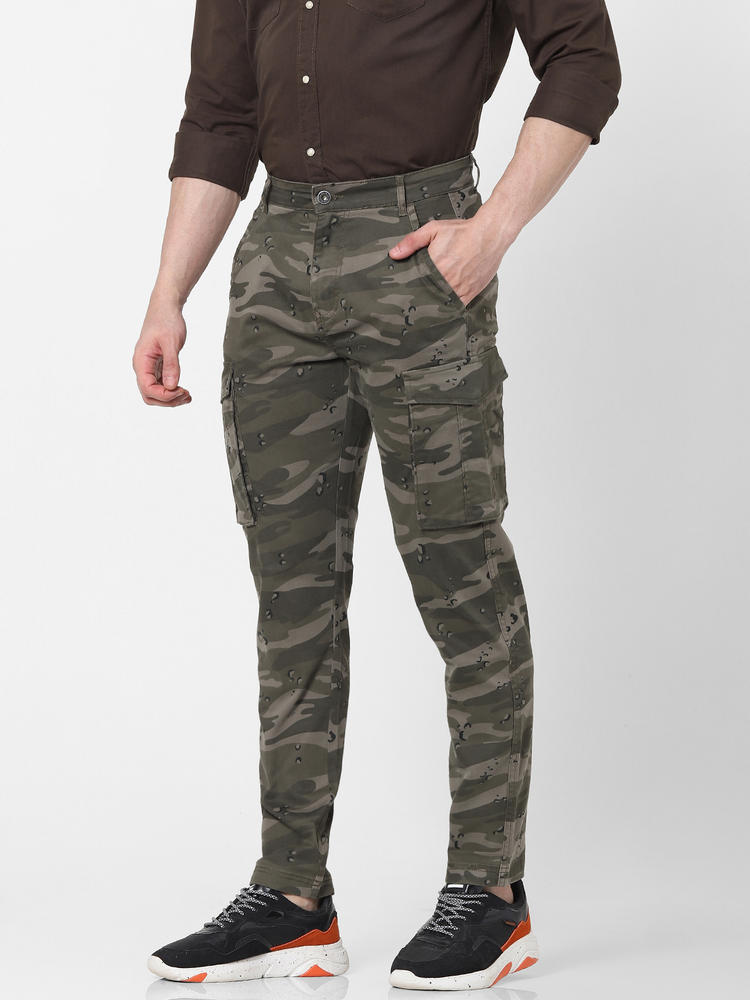 camo slim cargo pants