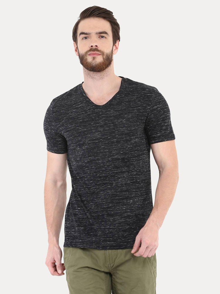 Download Buy Celio Black Melange T-Shirt for Men at Celio.in